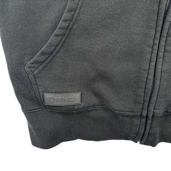Vintage And1 Mens Black Basketball Hoodie With Zip Front & Pockets Y2K 90s READ - Picture 10 of 13